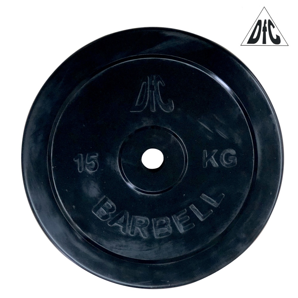 DFC 15 кг обрезиненный из каталога дисков для штанги с посадочным диаметром 26 мм.  в Перми по цене 4290 ₽