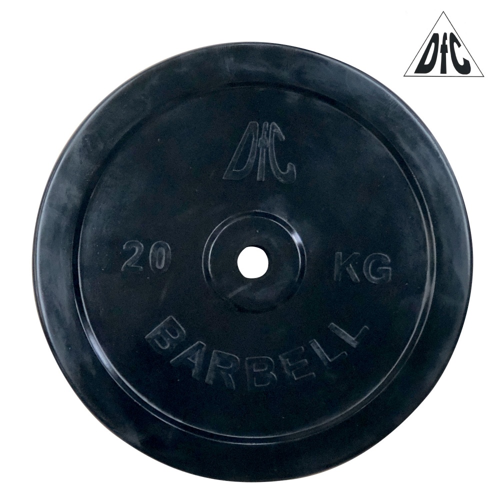 DFC 20 кг обрезиненный из каталога дисков для штанги с посадочным диаметром 26 мм.  в Перми по цене 5590 ₽