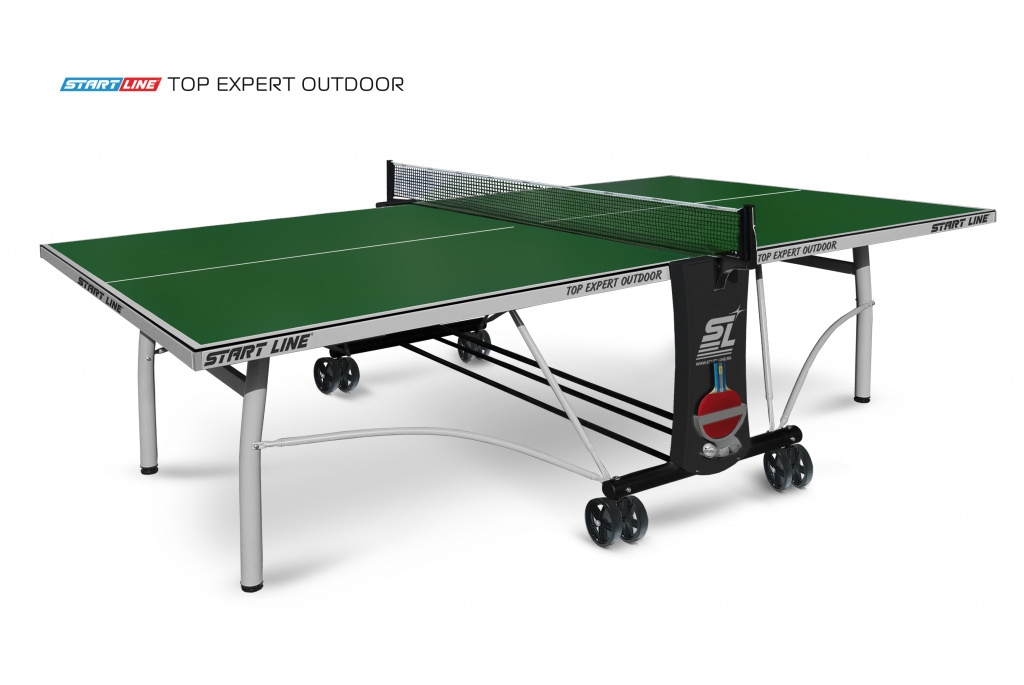 Start Line Top Expert Outdoor green из каталога влагостойких теннисных столов в Перми по цене 52590 ₽