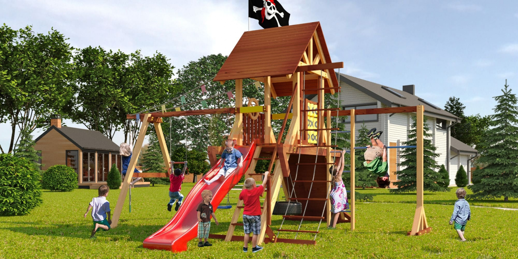 Савушка Люкс 3 из каталога детских игровых комплексов  в Перми по цене 204900 ₽