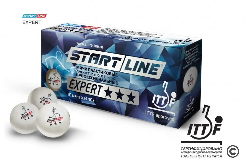 Start Line Expert V40+ 3* (ITTF) (10 шт) из каталога мячей для настольного тенниса в Перми по цене 1280 ₽