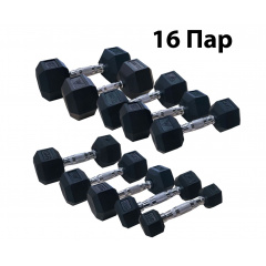 DFC 1-25 kg 16 пар из каталога гантельных рядов в Перми по цене 107270 ₽