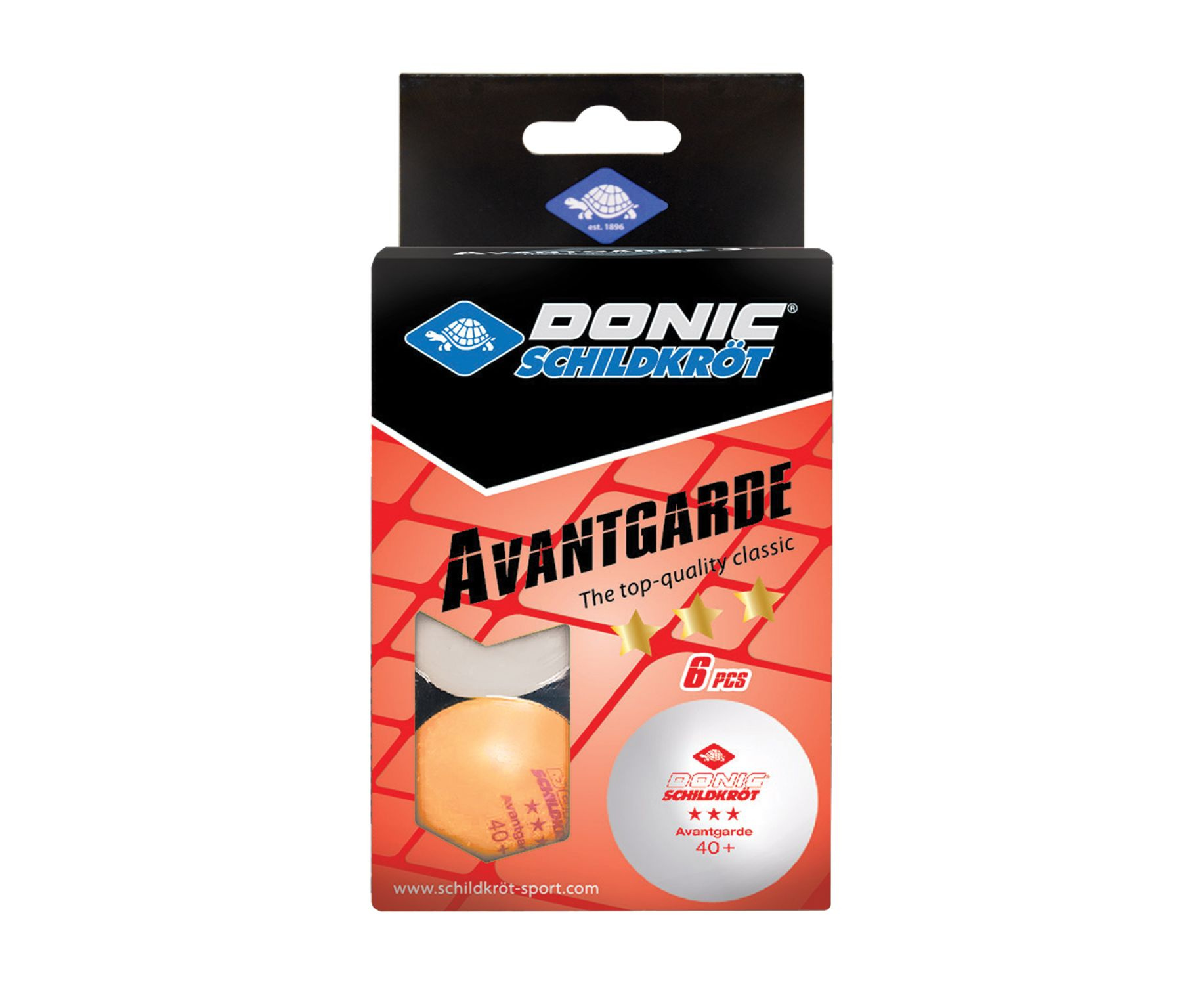 Donic AVANTGARDE 3* 40+, 6 штук, белый + оранжевый из каталога мячей для настольного тенниса в Перми по цене 490 ₽