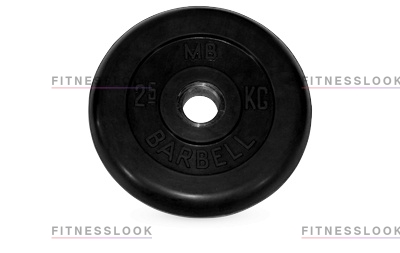 MB Barbell черный - 26 мм - 2.5 кг из каталога дисков для штанги с посадочным диаметром 26 мм.  в Перми по цене 900 ₽