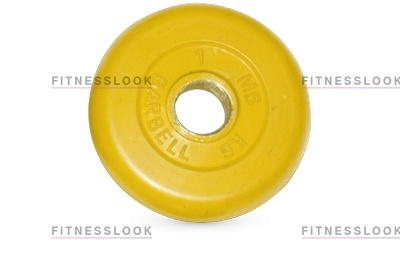 MB Barbell желтый - 26 мм - 1 кг из каталога дисков для штанги с посадочным диаметром 26 мм.  в Перми по цене 761 ₽