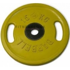 MB Barbell евро-классик с ручками желтый - 50 мм - 15 кг из каталога дисков для штанги с посадочным диаметром 50 мм. в Перми по цене 14226 ₽