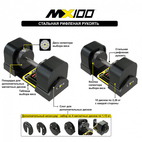 Рендер-8 для MX Select MX100 EVO, рифленая стальная рукоять, вес 5.9-45.4 кг, 1 шт