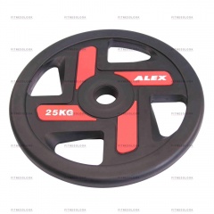 AeroFit Alex полиуретановый 50 мм - 25 кг из каталога дисков для штанги с посадочным диаметром 50 мм. в Перми по цене 14420 ₽