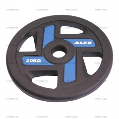 AeroFit Alex полиуретановый 50 мм - 20 кг из каталога дисков для штанги с посадочным диаметром 50 мм. в Перми по цене 12903 ₽
