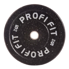 Profi Fit бамперный черный 5 кг из каталога дисков для штанги с посадочным диаметром 50 мм. в Перми по цене 4930 ₽