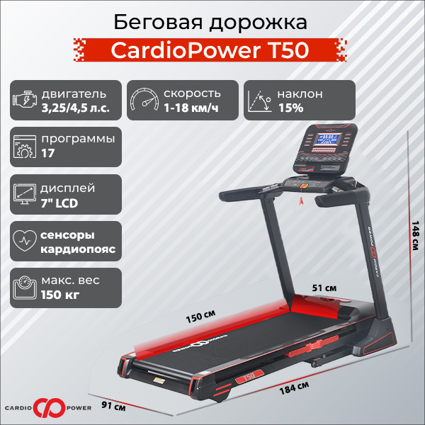 CardioPower T50 из каталога беговых дорожек в Перми по цене 91900 ₽
